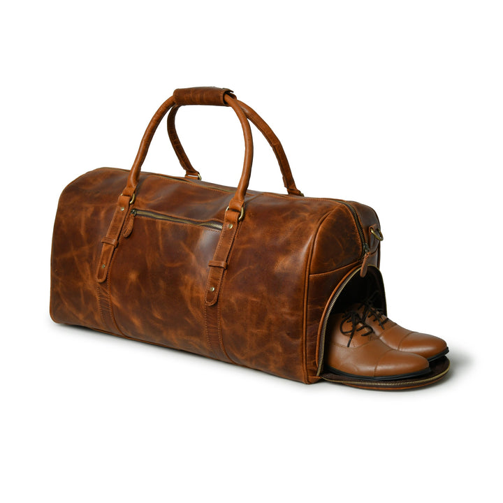 Buffalo Leather Overnight Bag - Saddle Tint - 2
