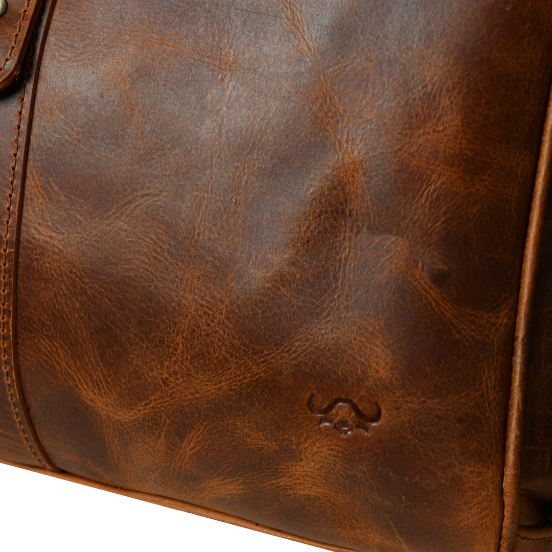 Buffalo Leather Overnight Bag - Saddle Tint - 10
