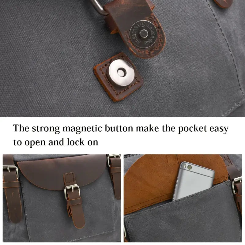 Vintage Canvas Leather Duffle Bag
