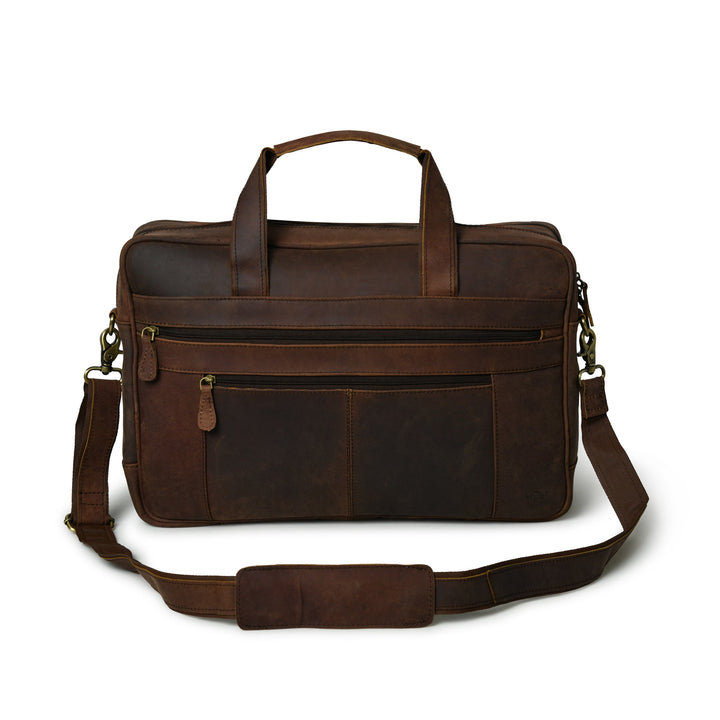 Buffalo Leather Messenger Briefcase Bag - 3