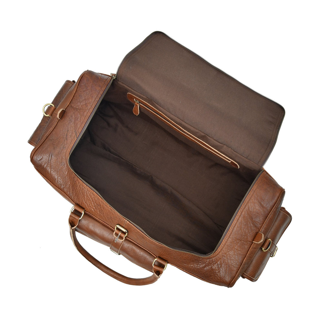 Cool Soft Buffalo Leather Duffel Bag - Nebulous Saddle - 2