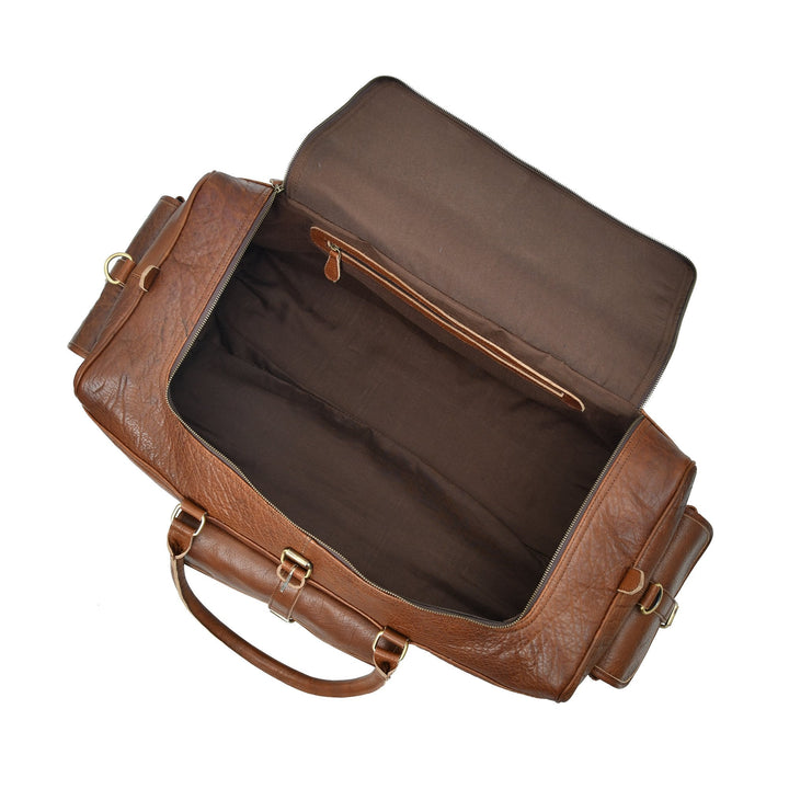 Cool Soft Buffalo Leather Duffel Bag - Nebulous Saddle - 2