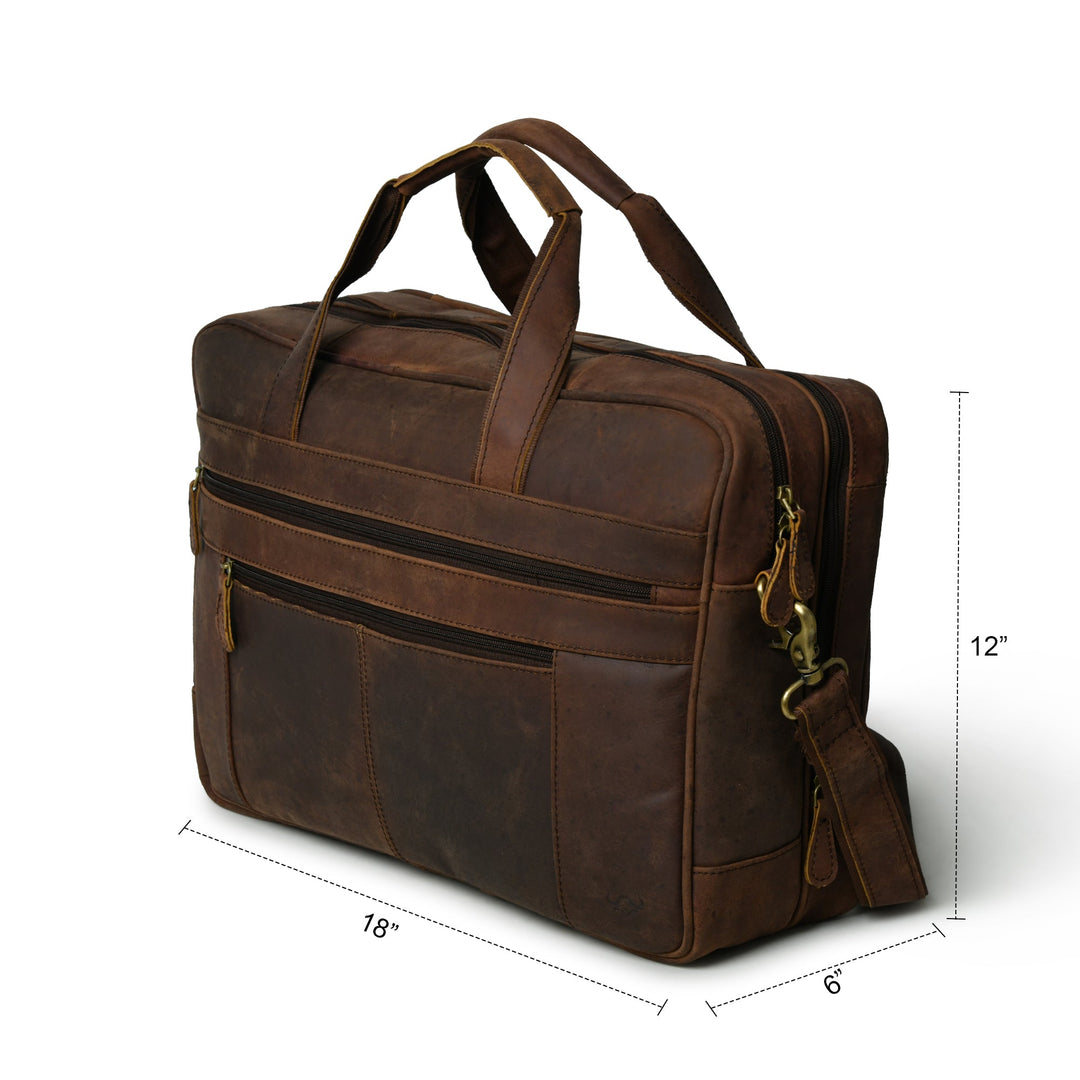 Buffalo Leather Messenger Briefcase Bag - 9