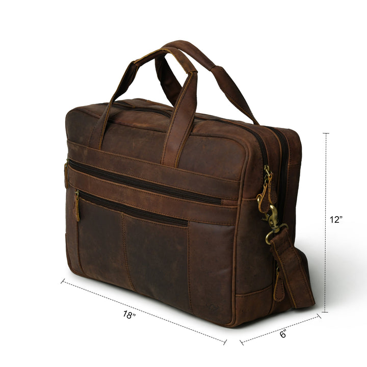 Buffalo Leather Messenger Briefcase Bag - 9