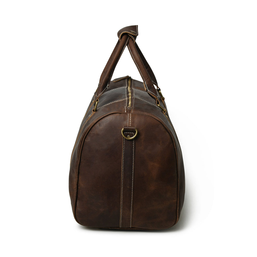 Leather Overnight Duffle Bag - Tuscan Ardor - 2