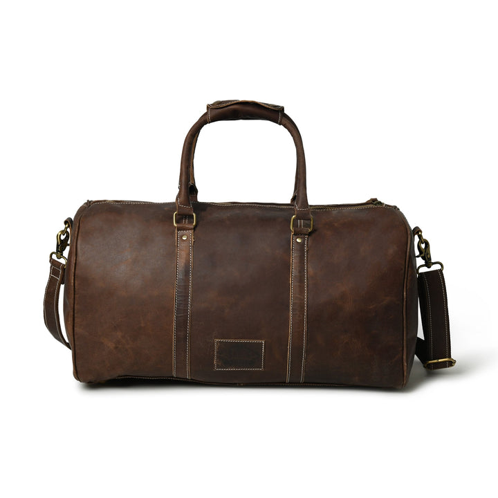 Leather Overnight Duffle Bag - Tuscan Ardor - 3