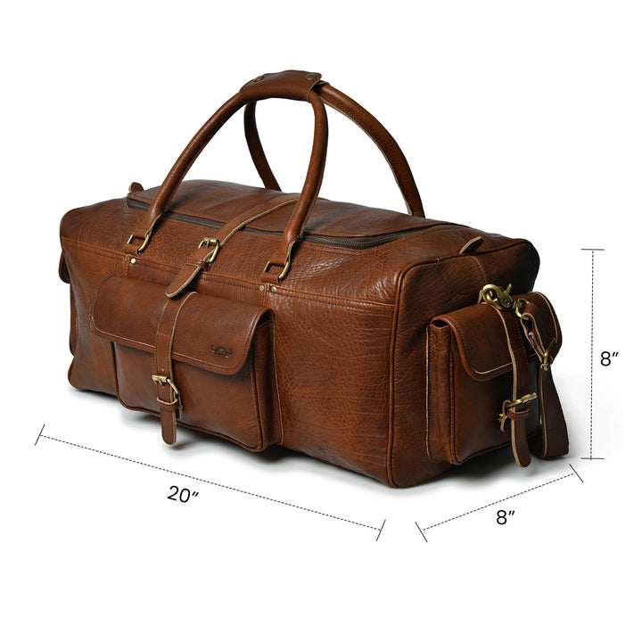 Cool Soft Buffalo Leather Duffel Bag - Nebulous Saddle - 6
