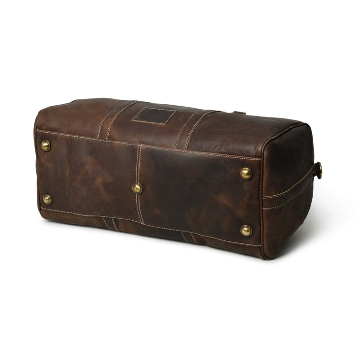 Leather Overnight Duffle Bag - Tuscan Ardor - 4