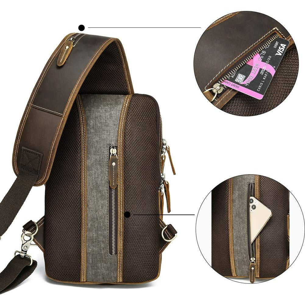 Buffalo Crazy Horse Leather Sling Bag