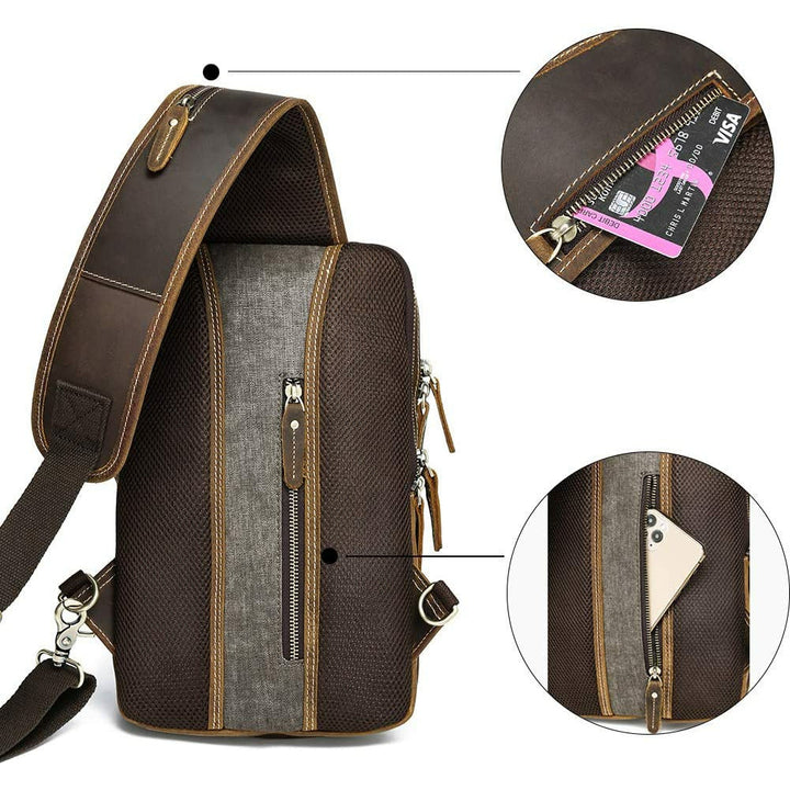 Buffalo Crazy Horse Leather Sling Bag