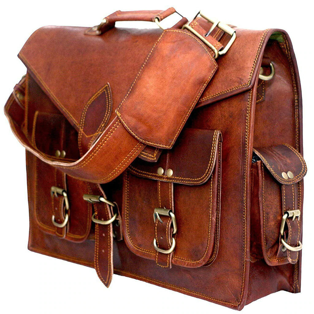 Vintage Handmade Leather Briefcase